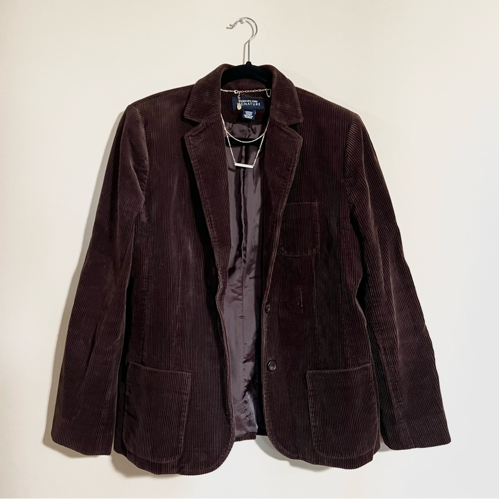 JONES NEW YORK SIGNATURE Corduroy Jacket in Brown